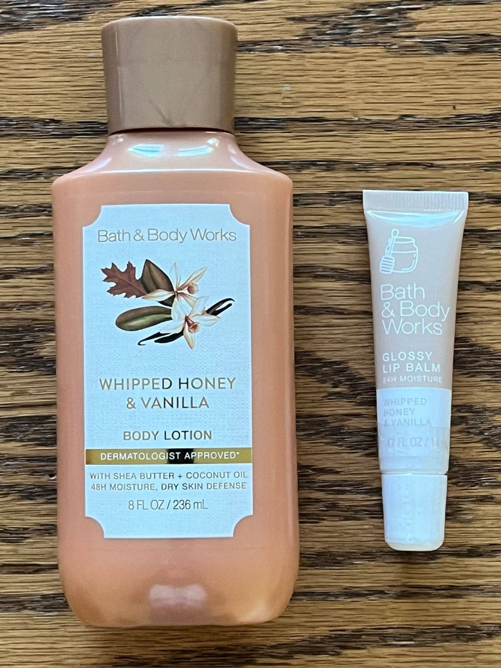 Bath & Body Works Whipped Honey & Vanilla Body Lotion and Glossy Lip Balm